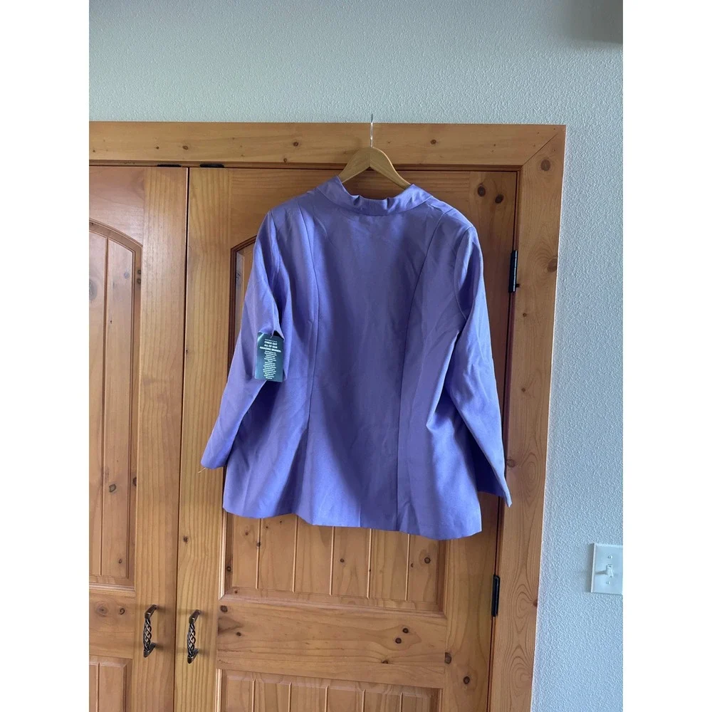 Roamans‎ Plus Size 22W Petite Purple Ten-Button Shawl-Collar Pant Suit 2-Pc NWT